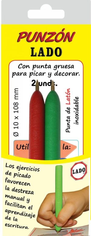 BLISTER 2 PUNZON LADO GRANDE PUNTA LATON INOXIDABLE