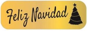 ROLLO 250 ETIQUETAS ORO FELIZ NAVIDAD