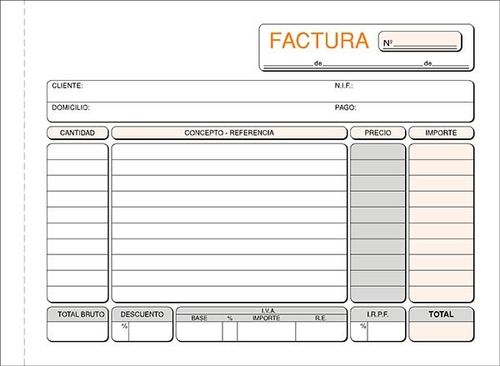 PAQ/10 TALONARIOS DE FACTURAS 1/4 APAISADO T-4 LOAN