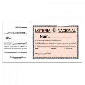 PAQ/10 TALONARIOS DE LOTERIA 21,5X10,5CM LOAN