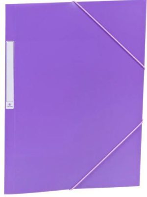 PAQ/10 CARPETAS Fº GOMAS SOLAPAS PP TRANSLUCIDO VIOLETA