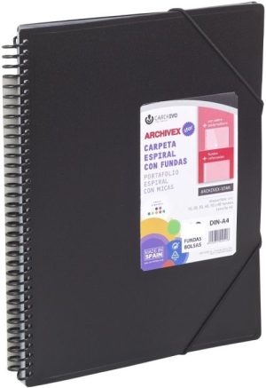 CARPETA 20 FUNDAS A4 ESPIRAL ARCHIVEX STAR NEGRO CARCHIVO