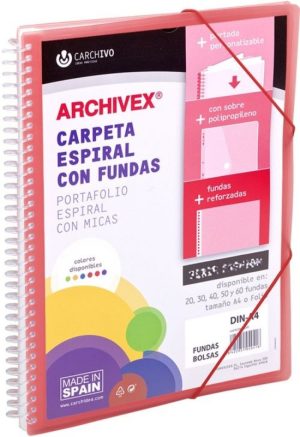 CARPETA 40 FUNDAS CANGURO A4 ARCHIVEX STAR ROJO