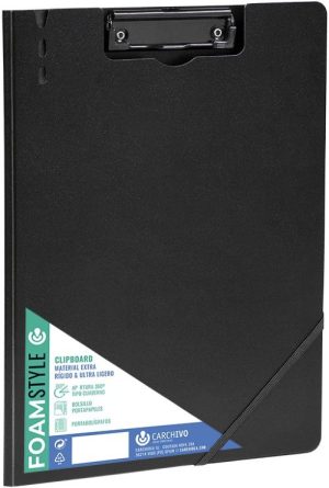 Carpeta a4 con pinza superior polipropileno rigido foam color negro