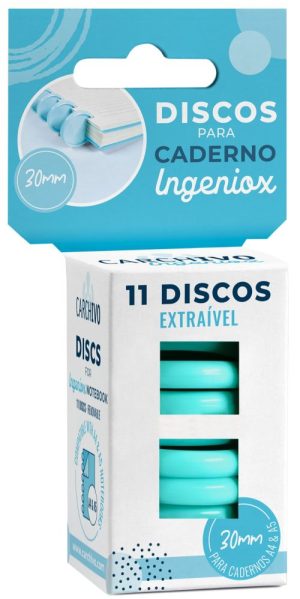 ESTUCHES 11 DISCOS PARA CUADERNO INGENIOX VERDE MENTA