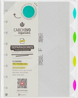SEPARADORES INGENIOX A4 PP TRANS/NEON 4 POSICIONES