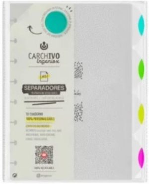SEPARADORES INGENIOX A5 PP TRANS/NEON 4 POSICIONES
