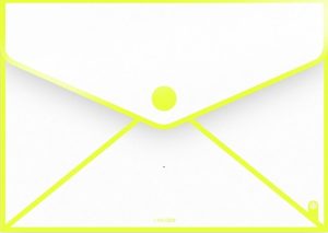 Paq/6 sobre sendy polipropileno tamaño check amarillo neon