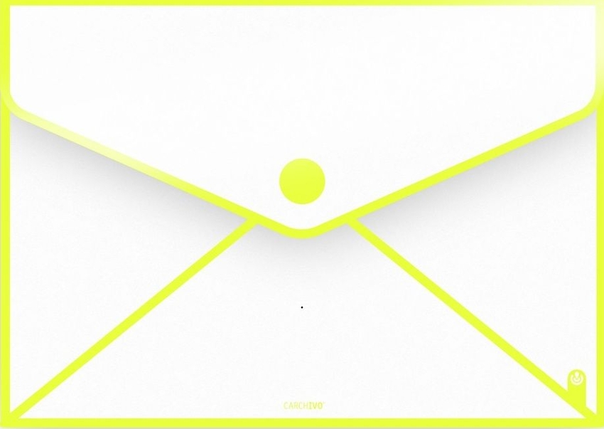 Paq/6 sobre sendy polipropileno tamaño check amarillo neon