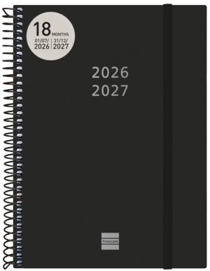 AGENDA ESCOLAR 26-27 E10 2DP 18M NEGRO ESPIRAL