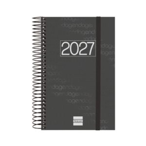 AGENDA ANUAL YEAR E5 1 DIA PAGINA 2027 NEGRO