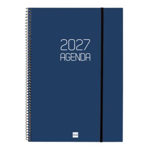 AGENDA ANUAL OPAQUE E40 SEMANA VISTA VERTICAL 2027 AZUL