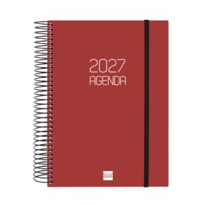 AGENDA ANUAL OPAQUE E10 1 DIA PAGINA 2027 BURDEOS
