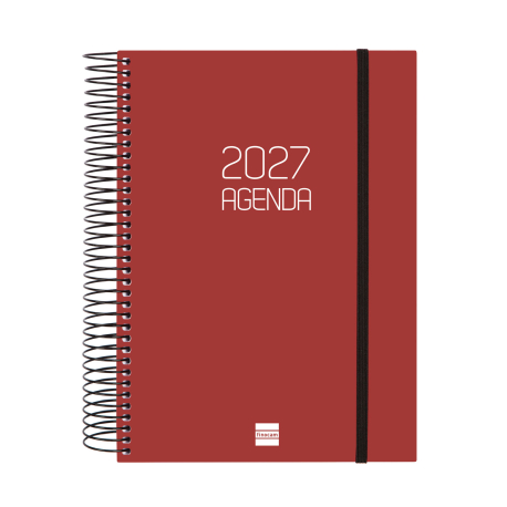 AGENDA ANUAL OPAQUE E10 1 DIA PAGINA 2027 BURDEOS