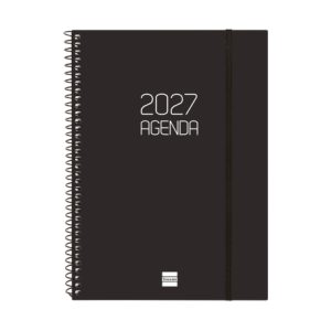 AGENDA ANUAL OPAQUE E10 SEMANA VISTA HORIZONTAL 2027 NEGRO