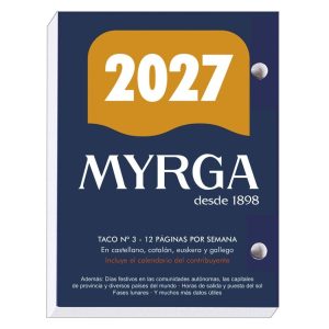 BLOQUE BUFETE Nº3 AÑO 2027 8,3X11CM 640 PAGINAS MYRGA