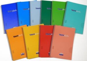 Paq/8 cuaderno espiral 4º 80h 90g cuadricula 46 tauroplastic