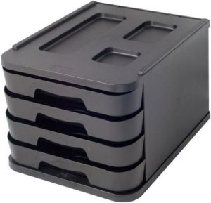 FICHERO CON 4 CAJONES DE SOBREMESA NEGRO RECYLINE