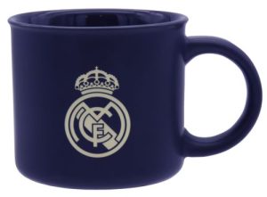 TAZA REAL MADRID CERAMICA AZUL CON ESCUDO BLANCO EN CAJA