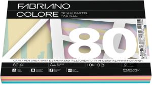 Paquete papel fabriano colore a4 100h 80g colores surtido pastel