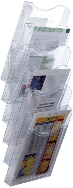 Expositor mural de pared 6 compartimentos a4 vertical 190x235x685