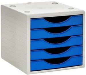 MODULO 5 CAJONES COLOR AZUL/GRIS OPACO 340X270X260MM