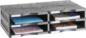 Modulo de 4 compartimentos archivodoc 360x600x165mm color negro