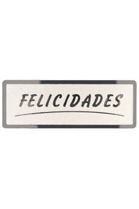 ROLLO 300 ETIQUETAS FELICIDADES STAMPING 50X18 PLATA