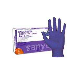 C/100 GUANTES NITRILO DERMOLITE AZUL TALLA S