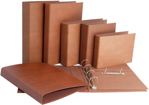 CARPETA Fº 4 ANILLAS 25MM CARTON CUERO FORRADO