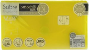 PAQ/10 SOBRE DL V-LOCK 125X225 MM VELCRO COLOR AMARILLO