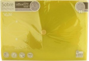PAQ/10 CARPETA SOBRE A3+ V-LOCK 330X475 VELCRO AMARILLO