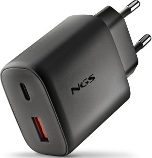 CARGADOR GAN ULTRARRAPIDO 45W USB-C+ USB-A COLOR NEGRO