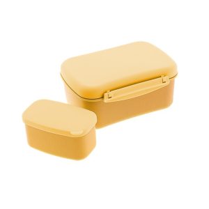 TUPPER HERMETICO CON PLACA REFRIGERANTE Y CAJITA MUSTARD