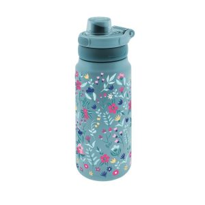Botella termica interior ceramico 750ml sport floral vibes esmeralda