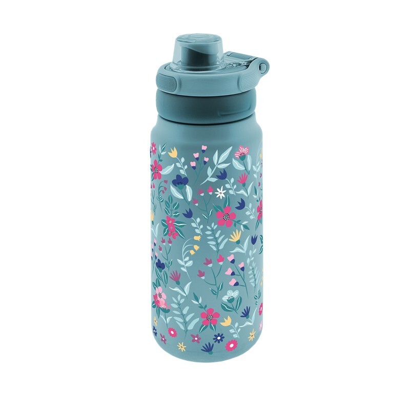 Botella termica interior ceramico 750ml sport floral vibes esmeralda