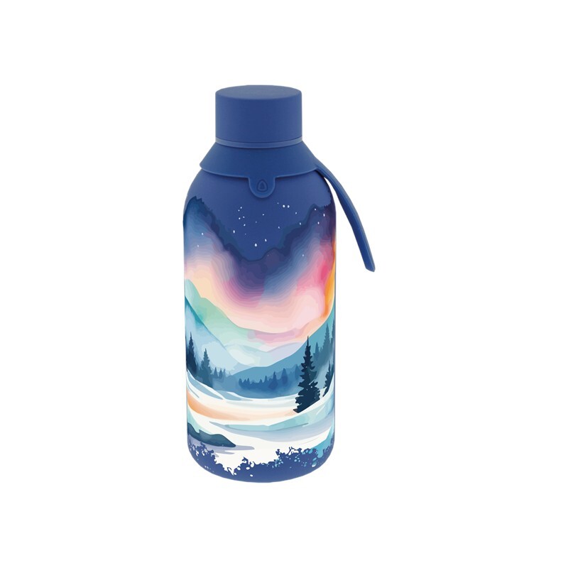 Botella termica interior ceramico 2 tapones 500ml travel dreams dark blue