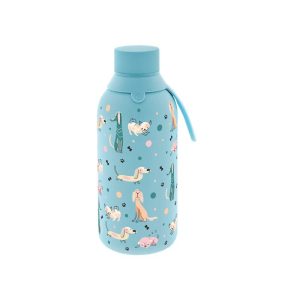 Botella termica interior ceramico 2 tapones 500ml dot &woof emerald