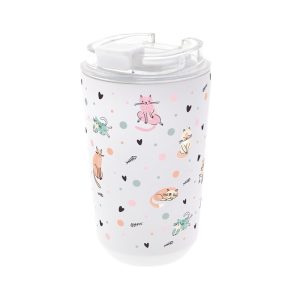 VASO TERMICO INTERIOR CERAMICO 400ML ICE DOT &MEOW