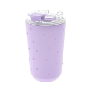 VASO TERMICO INTERIOR CERAMICO 400ML LILAC PASTEL DOTS