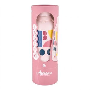 Botella termica interior ceramico 2 tapones 500ml pink Boho soul