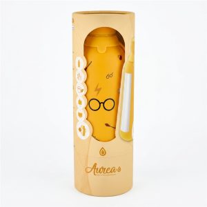 Botella termica interior ceramico 2 tapones 500ml mostaza wizard school