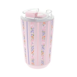 VASO TERMICO INTERIOR CERAMICO 400ML PINK PETAL LINES
