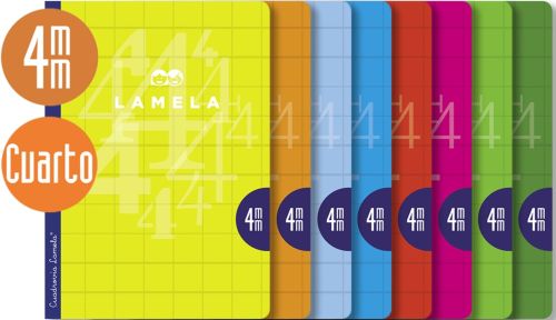LIBRETA A5 50H 90G CUADROVIA 4MM COLORES SURTIDOS