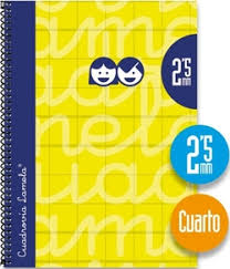 Cuaderno espiral 4º 40h 70g 2,5mm cuadrovia cubierta basica