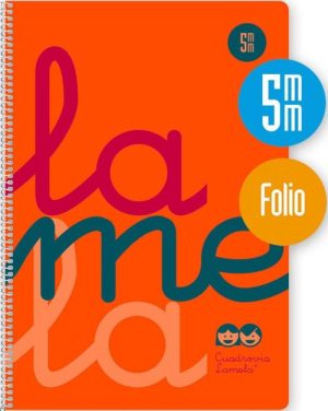 CUADERNO ESPIRAL Fº 80H 90G 5MM NARANJA CUADROVIA PP.