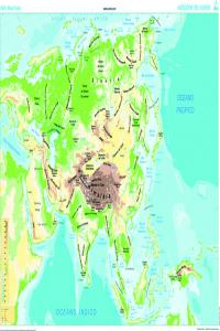 Mapa Mural Asia (físico/político) galego 1285x915 mm