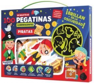 MALETIN 100 PEGATINAS LUMINISCENTES PIRATAS
