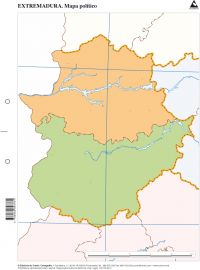 Paq/50 mapas extremadura politico mudos